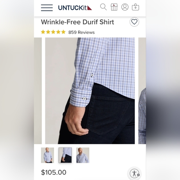 UNTUCKit Wrinkle Free Durif Shirt Button-up Plaid Cotton Longsleeve Men's XL - Picture 3 of 11